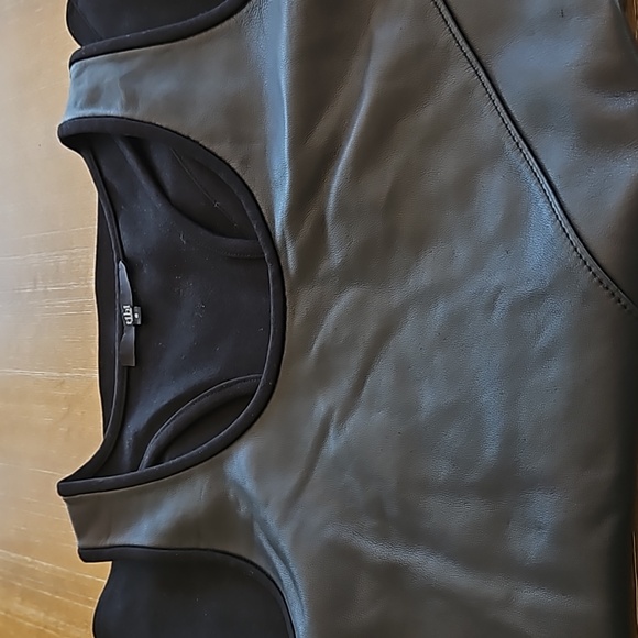 TIBI LAMB LEATHER PATCHWORK TANK - Picture 8 of 8